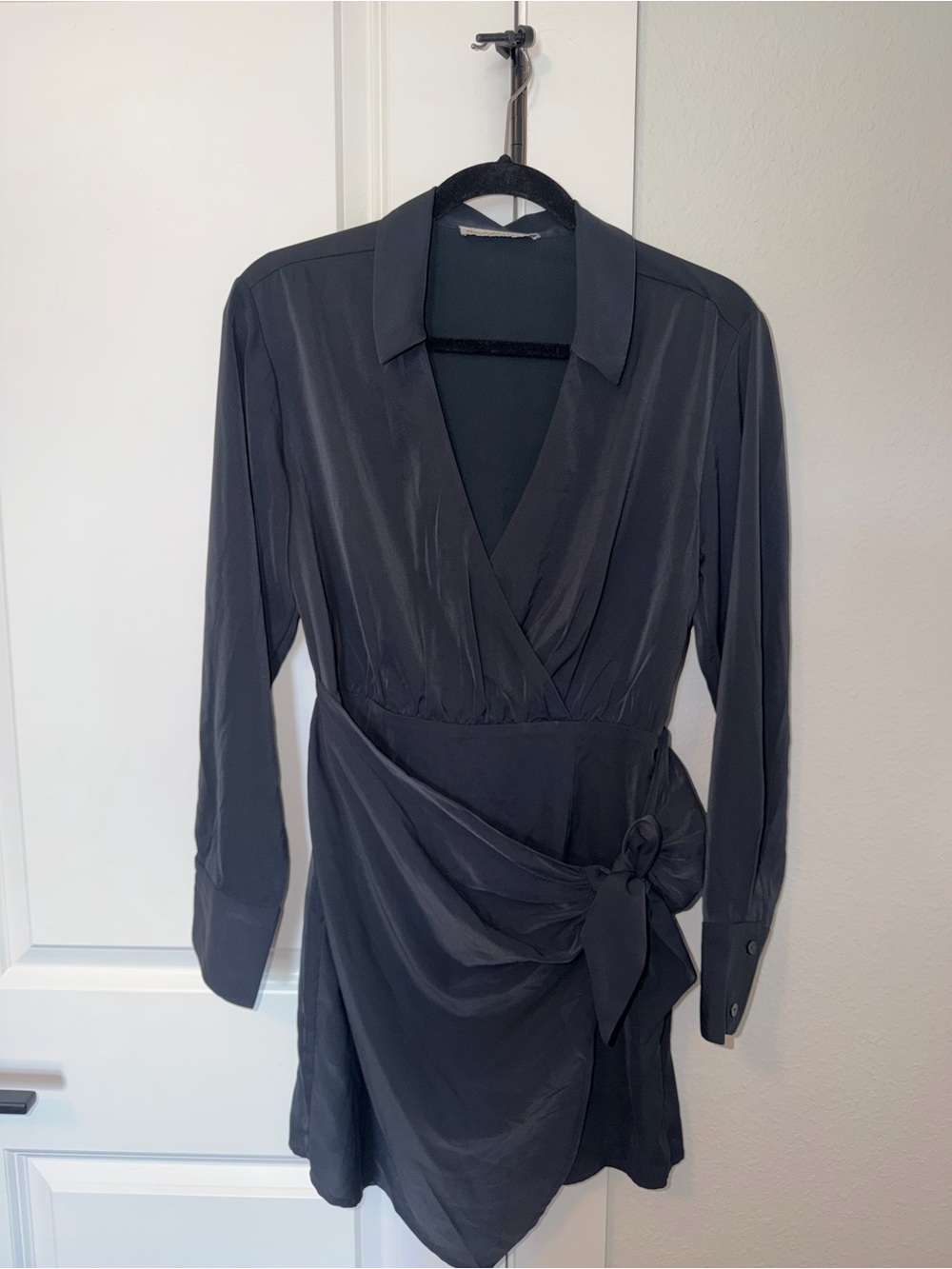Abercrombie Black Wrap Dress with Side Tie